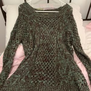 green/ brown sweater